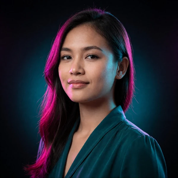 Portrait of a Filipino woman in her late twenties with a gentle smile, a verified member of the Filipino Dating community