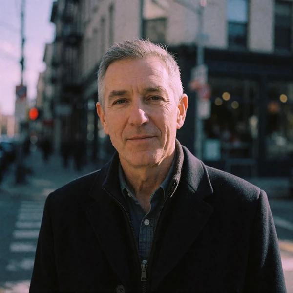 Portrait of an older Western man in his early fifties, a verified member of the Afghan Dating community